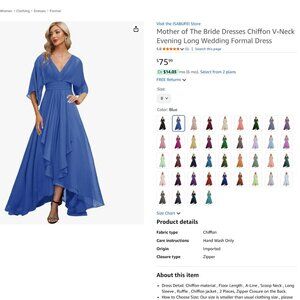 Mother of The Bride Chiffon V-Neck Dress